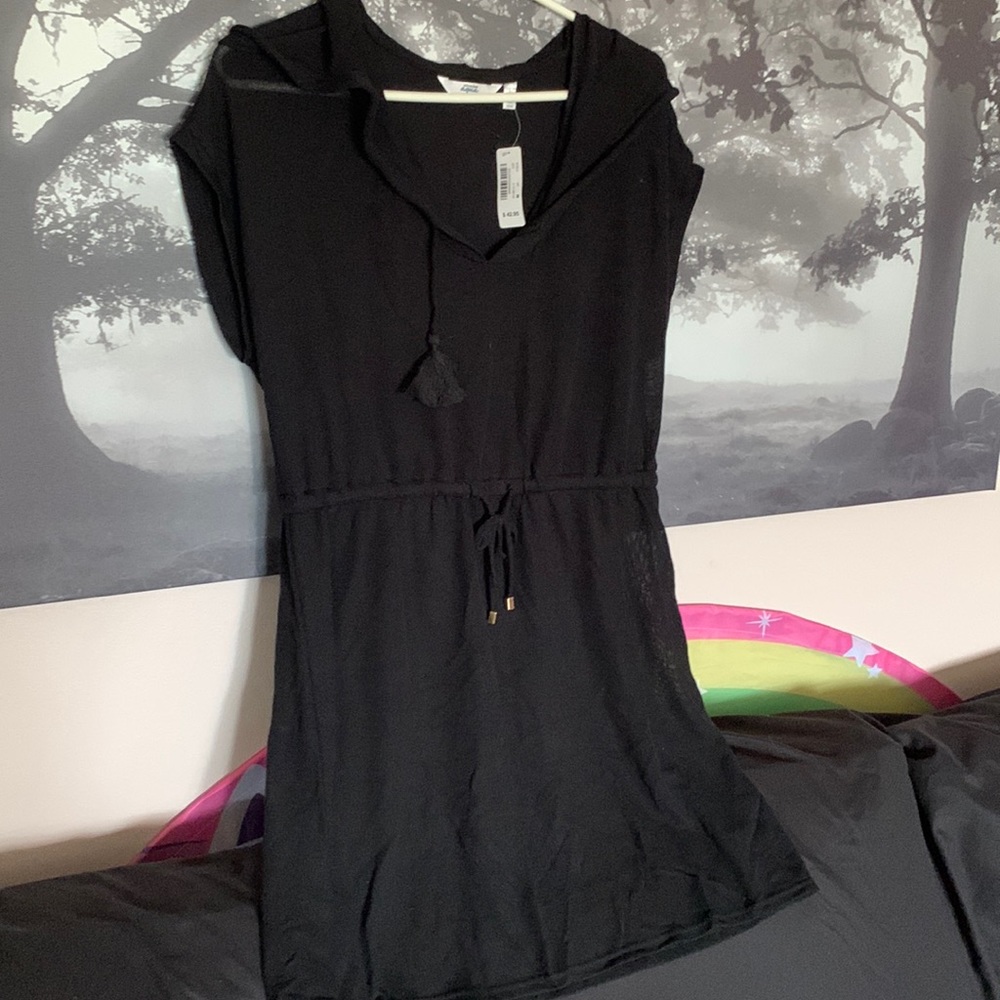 La Vien Rose Aqua swim cover up black Med NWT